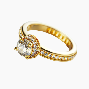 Gold Solitaire Ring