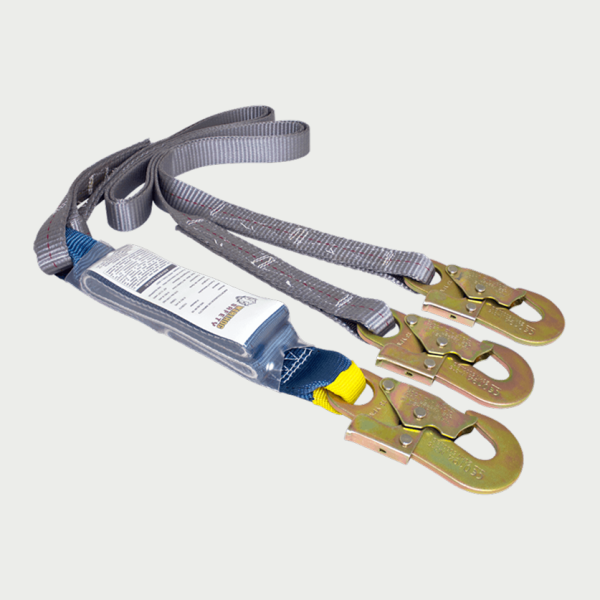 Triple-strap shock-absorbing safety belt