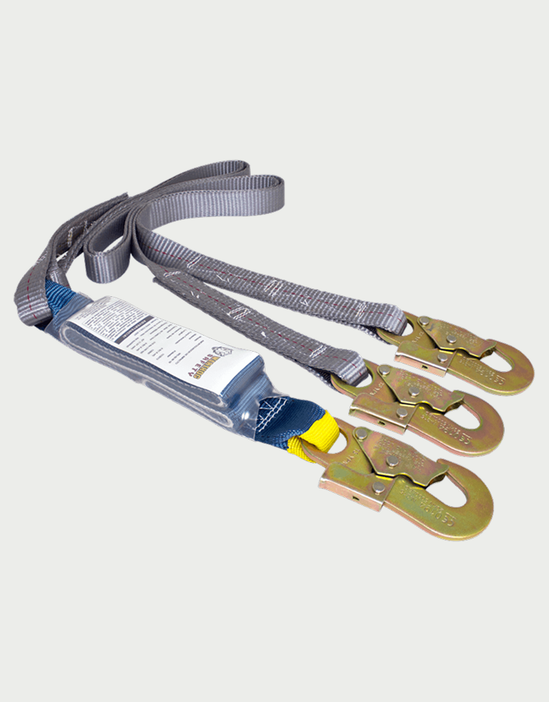 Triple-strap shock-absorbing safety belt