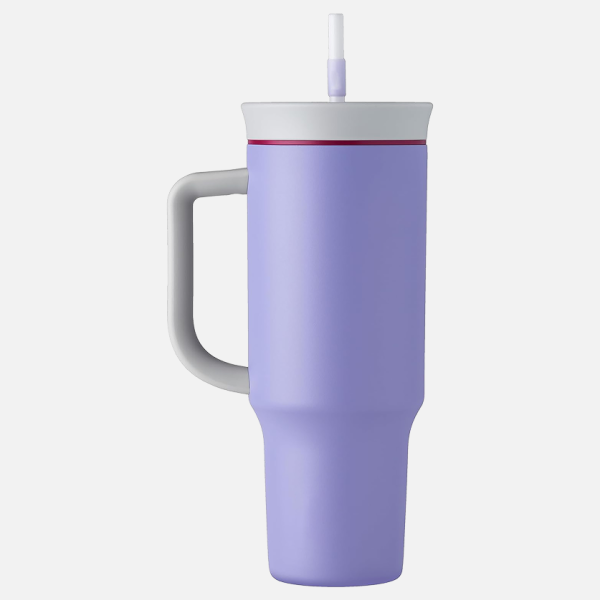 Vacuum Travel Purple Cup with Handle