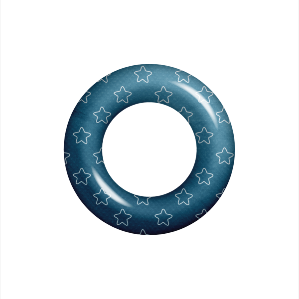 AquaFun Rama Blue Premium Inflatable Swimming Ring with Durable PVC Material, Quick Air Valve