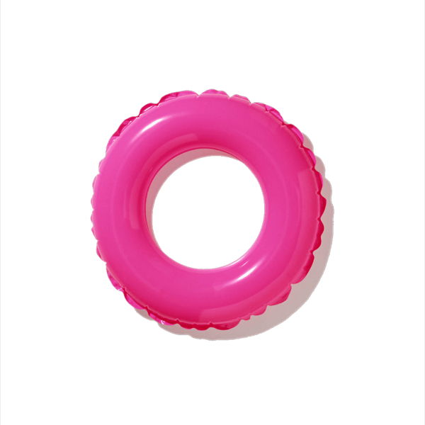 QuaBliss Dual-Tone Pink & White Premium Inflatable Swimming Ring with Heavy Duty