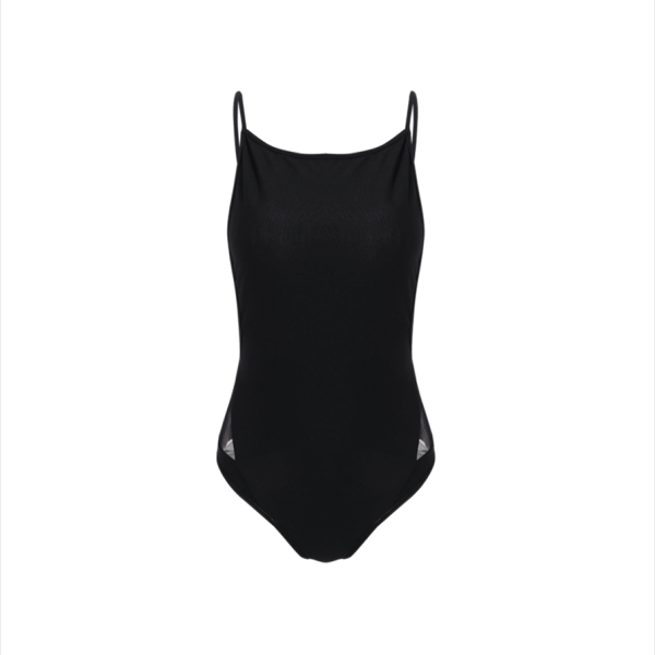 AquaElegance Pro Sleek Black One-Piece Swimsuit with Premium Stretch Fabric