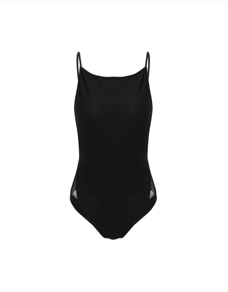 AquaElegance Pro Sleek Black One-Piece Swimsuit with Premium Stretch Fabric